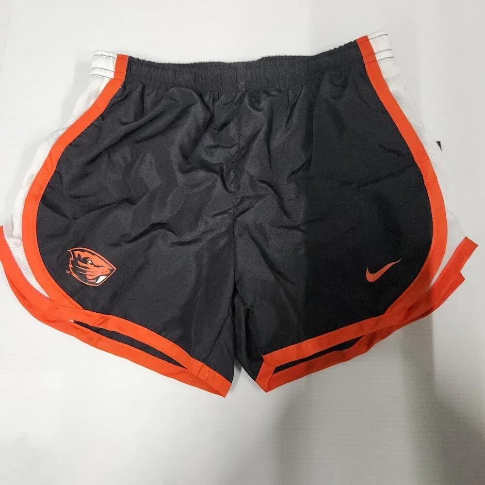 Nike Oregon State Beavers Dri-Fit Running Shorts Youth S 8 Black Orange 141